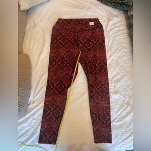 Balance Athletica Red and Black Geometric Leggings